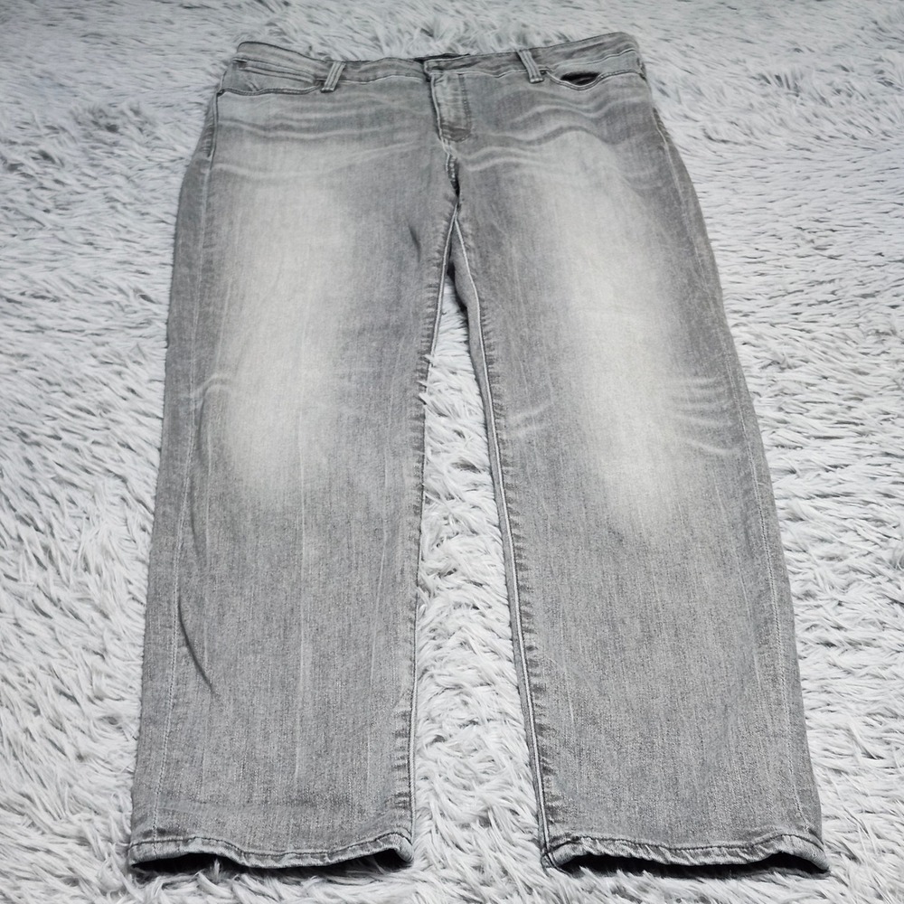 Lucky Brand Hayden Skinny Jeans Womens 12 12/31 Gray Denim Mid Rise Distressed